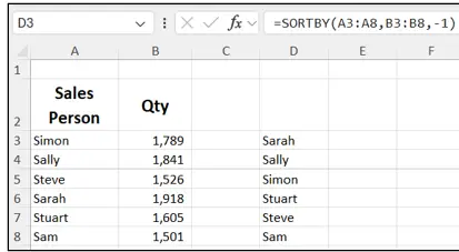 Excel Spreadsheets: SORT & FILTER (with Formulas) tutorial screenshot, step 6
