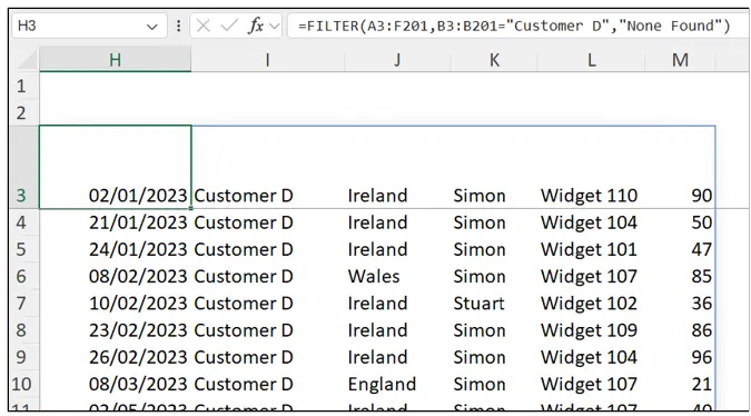 Excel Spreadsheets: SORT & FILTER (with Formulas) tutorial screenshot, step 11